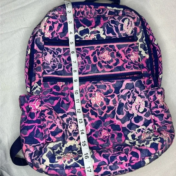 Vera Bradley Large Backpack. Pink and purple floral pattern - Picture 10 of 12